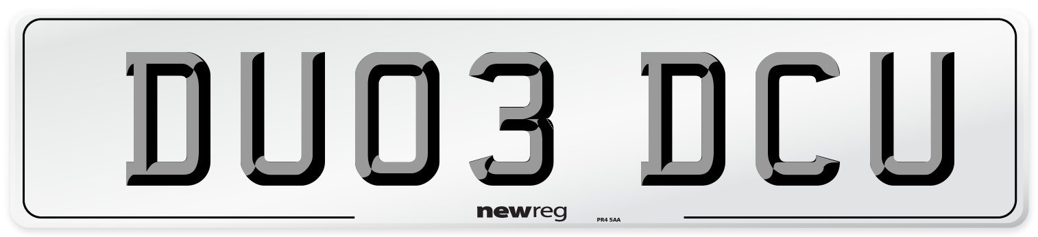 DU03 DCU Number Plate from New Reg